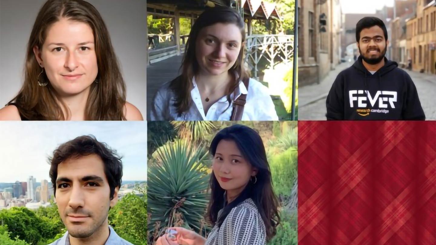  Nil-Jana Akpinar, Natalia Lombardi de Oliveria, Divyansh Kaushik, Minji Yoon and Emre Yolcu have been named Amazon Graduate Research Fellows. (Photo courtesy of Amazon Science.)