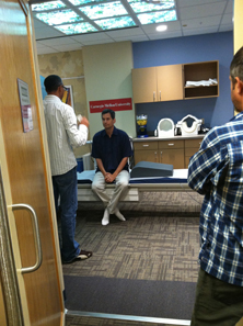  NOVA host David Pogue preparing for an fMRI scan.